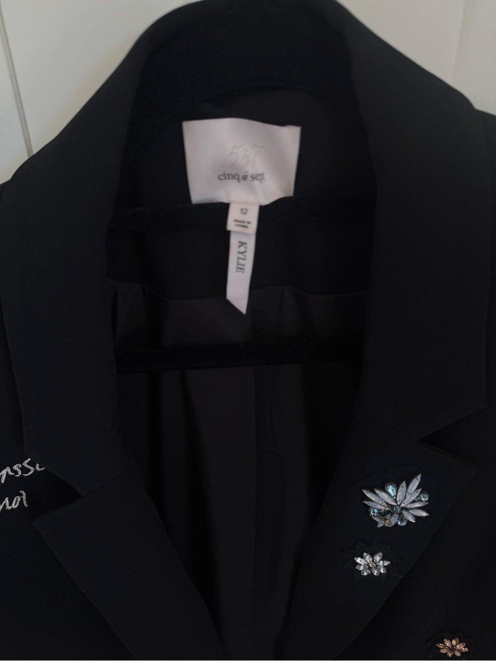 cinq a sept Black Embroidered & Beaded Blazer - Picture 4 of 6